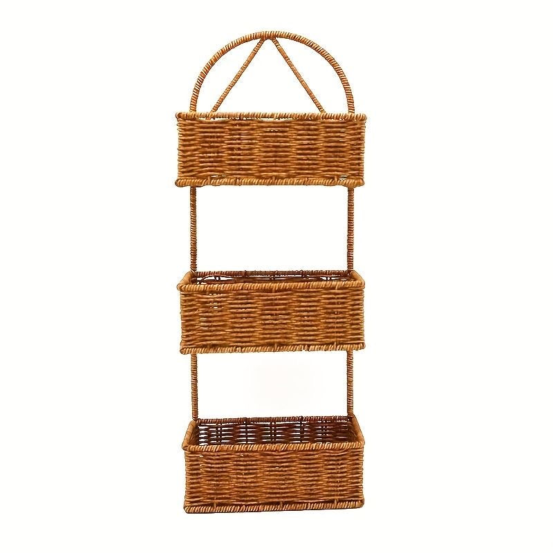 Multipurpose rattan 3 layer shower caddy