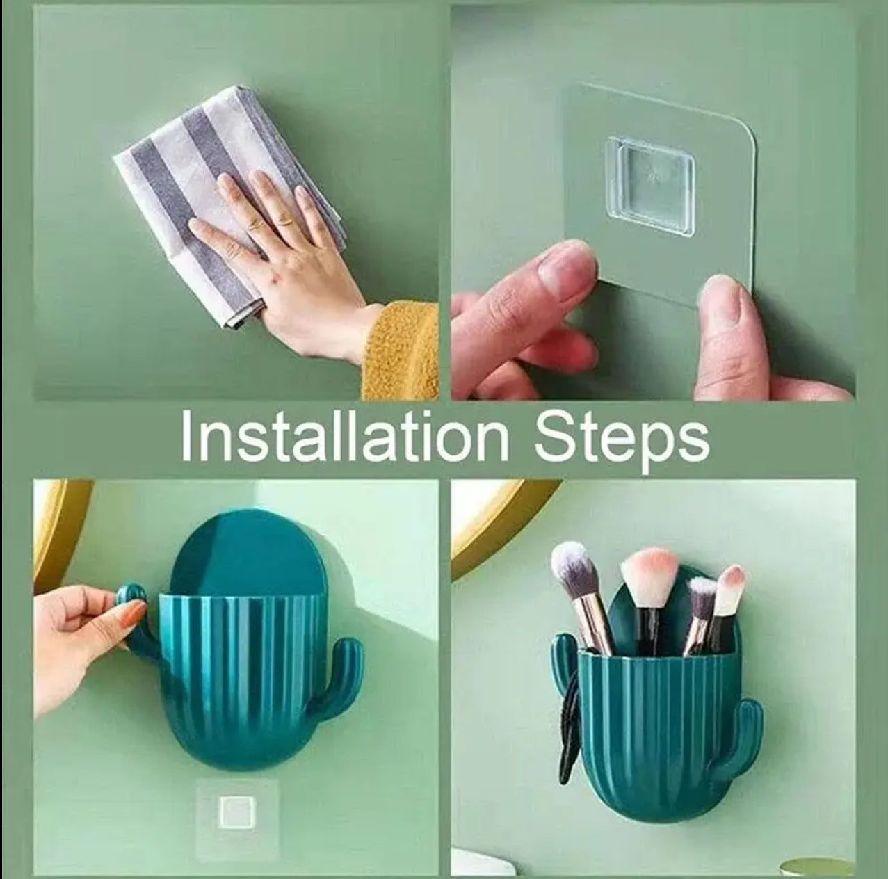Multipurpose Self-adhesive Cactus Storage Rack