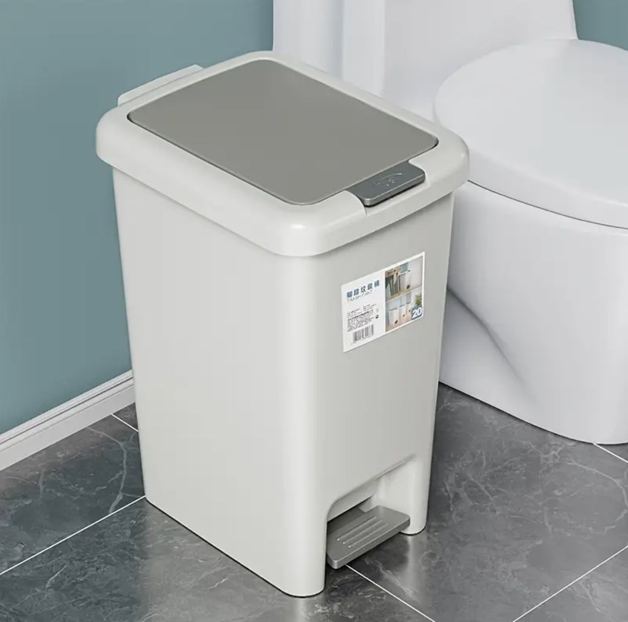 Pedal push trash bin