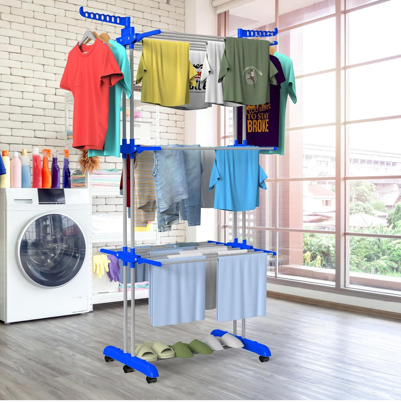 3 Layer Portable / Movable Cloth Drying Rack