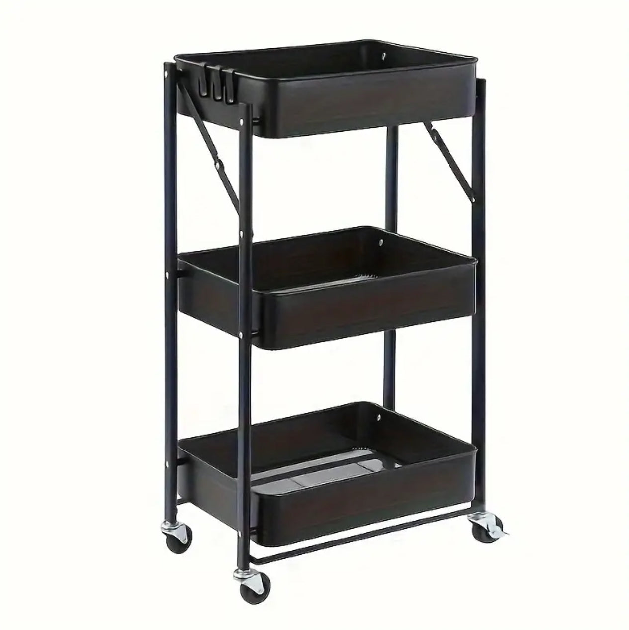 Foldable trolley cart with wheels.
