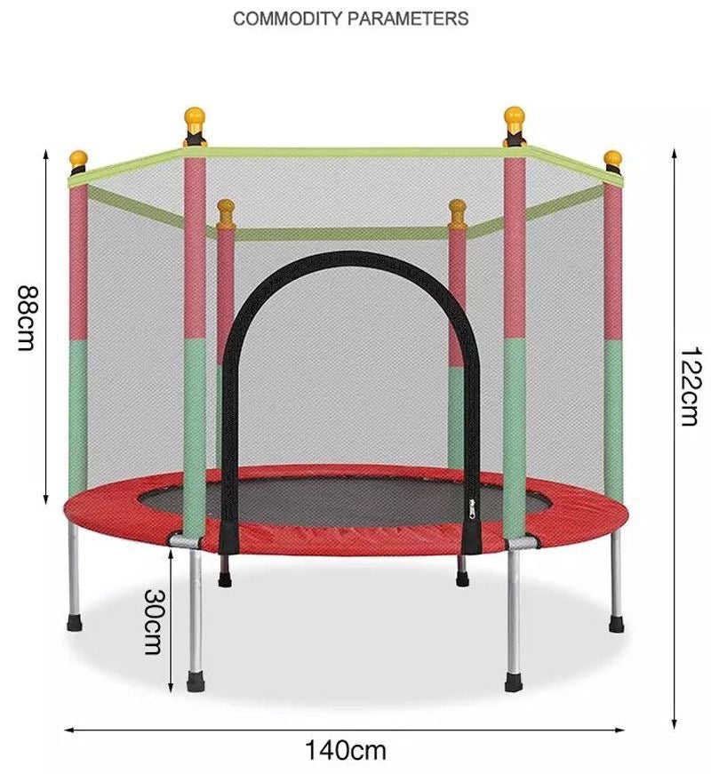 140 cm Trampoline with Safety For Indoor And Outdoor with Enclosure Net