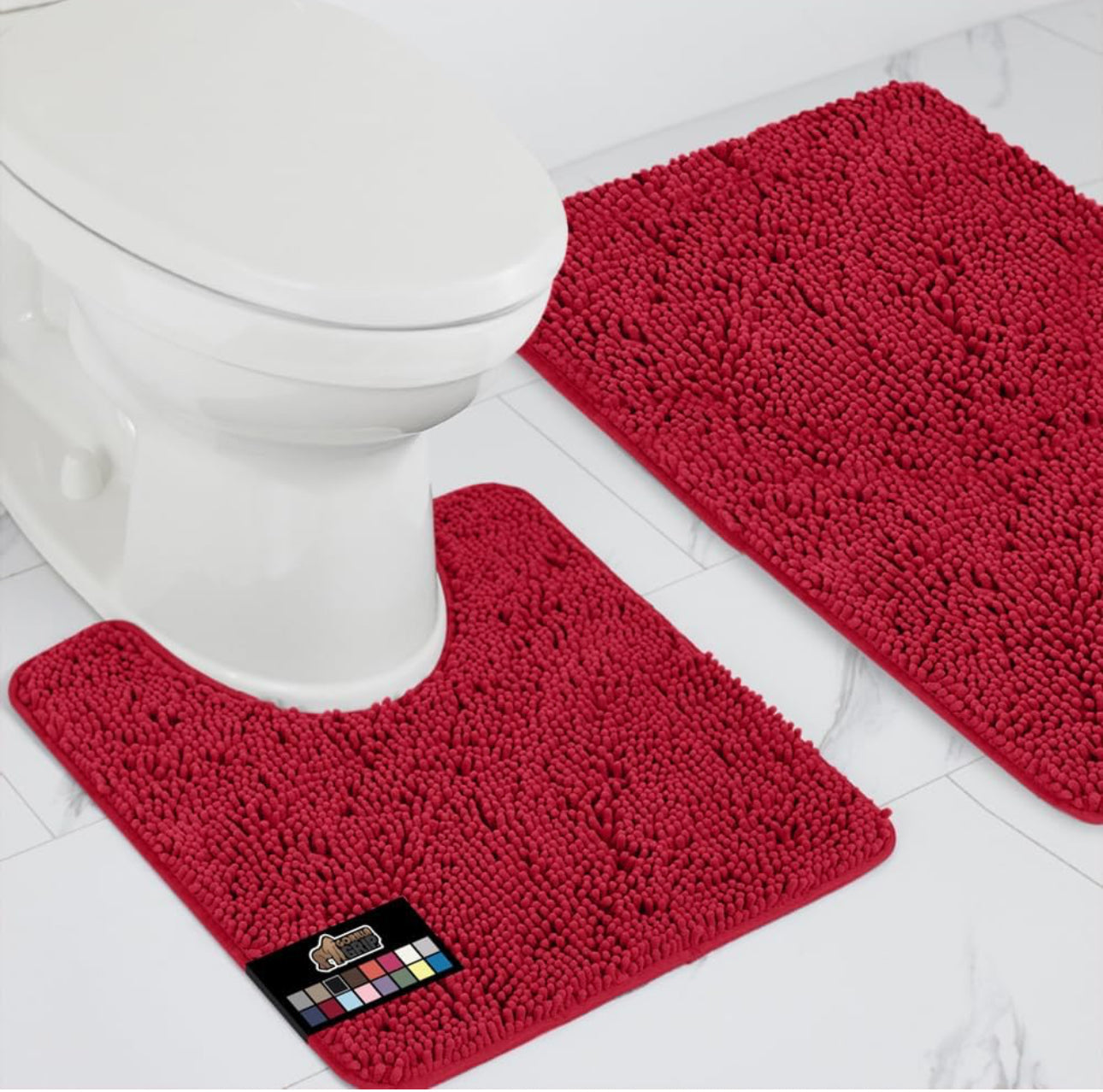 2pc Chenille microfiber bathroom mat sets