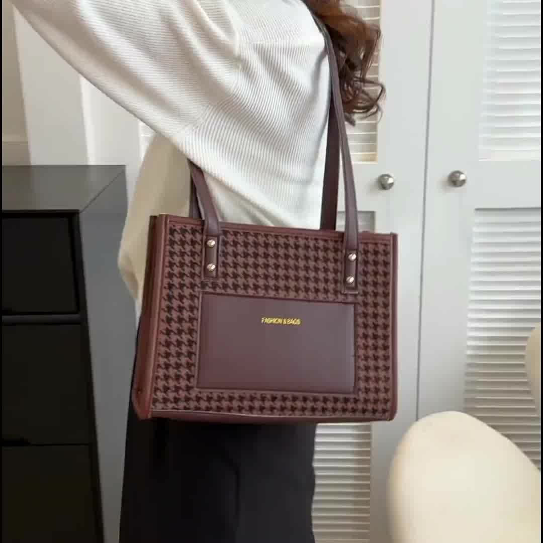 Classic Houndstooth Pattern Square Shoulder bag
