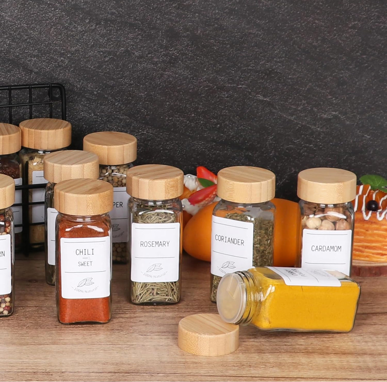 29pcs SET GLASS STORAGE JARS WITH BAMBOO LID