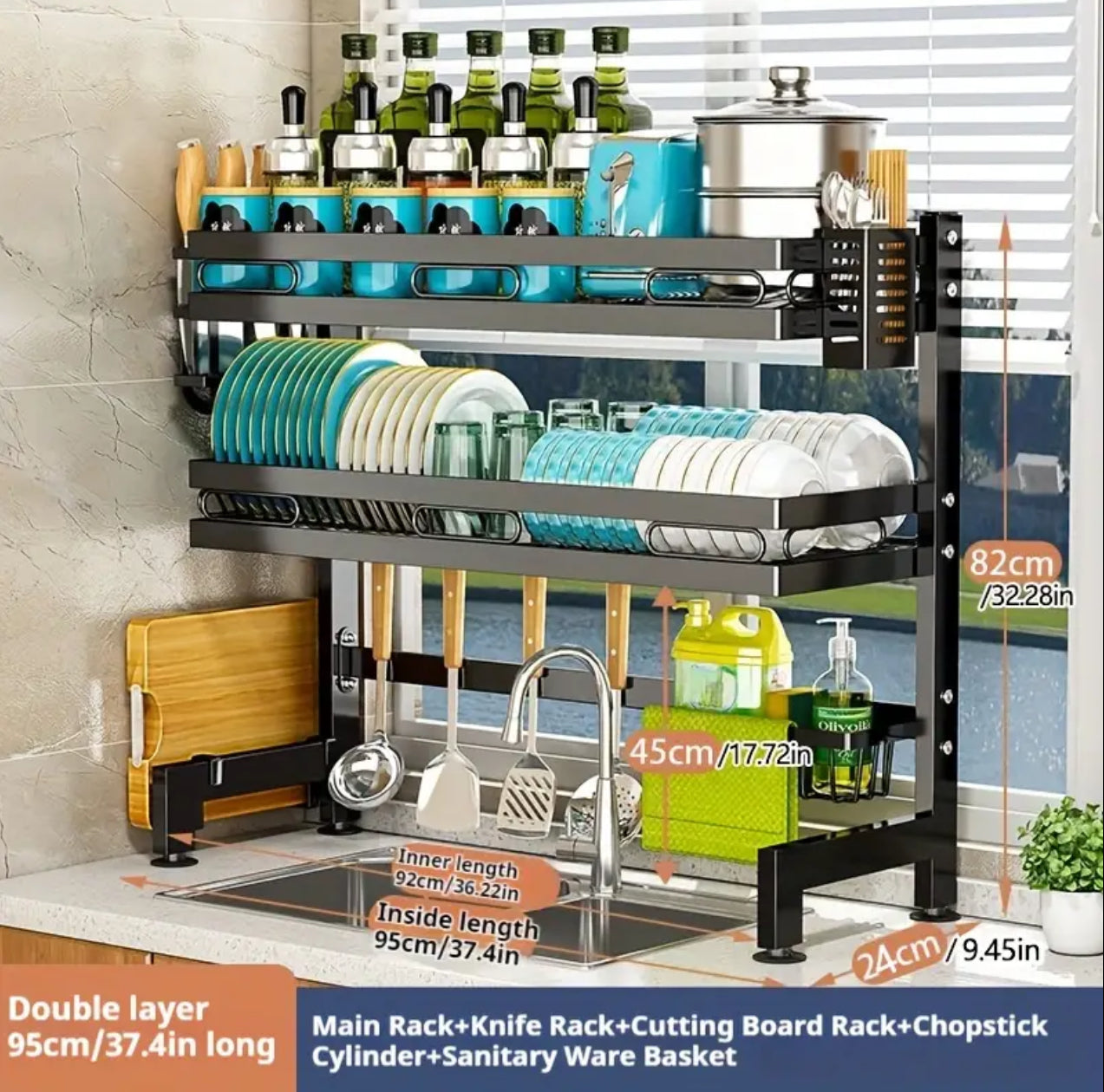 2 layer over the sink dish drainer