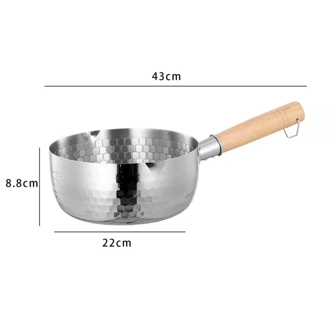 Stainless Steel SUFURIA//SNOW// MILK Cookware with Wooden Handle