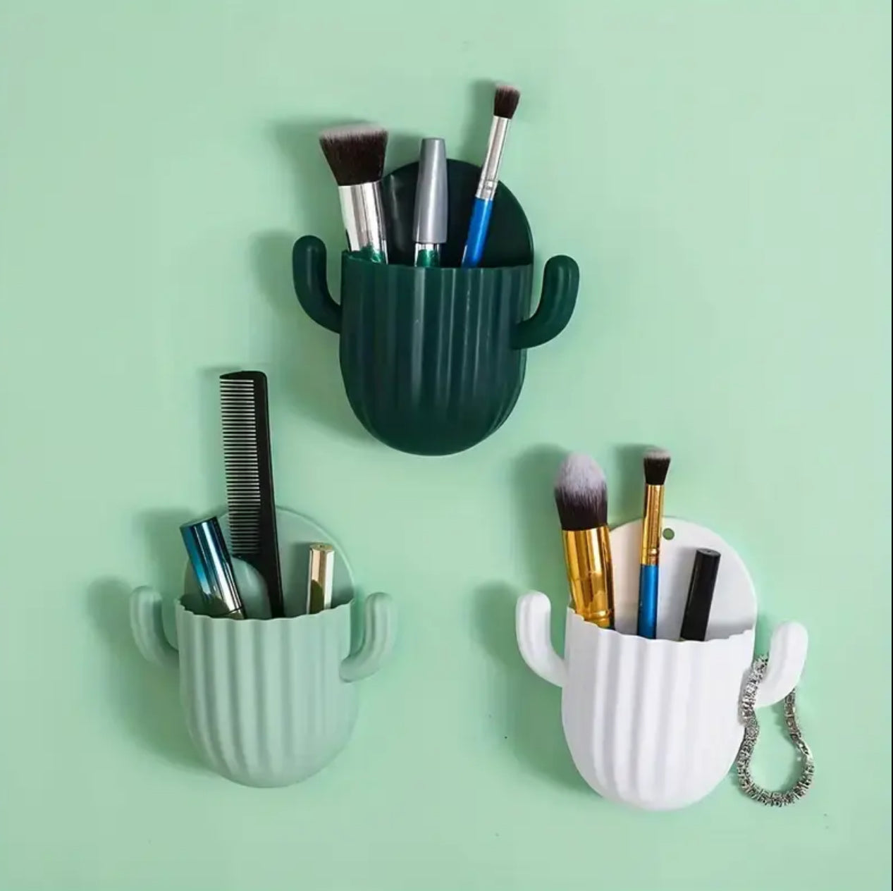 Multipurpose Self-adhesive Cactus Storage Rack