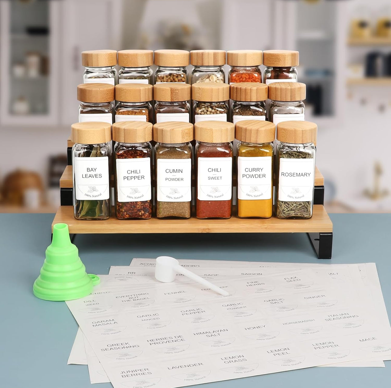 29pcs SET GLASS STORAGE JARS WITH BAMBOO LID