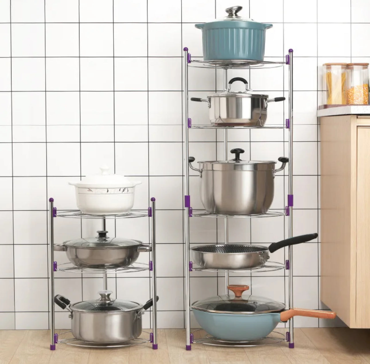 5 layer Kitchen pot and pan organizer storage rack
