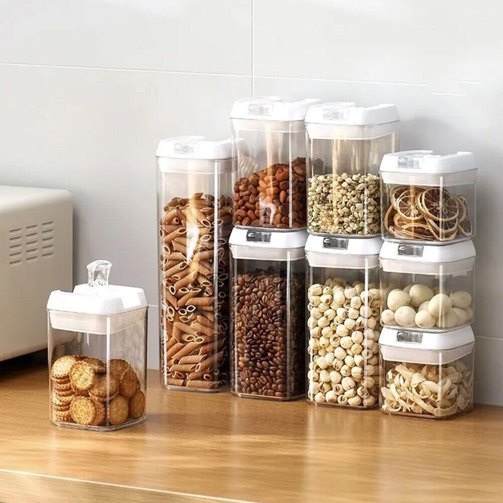 7pcs Transparent Acrylic Cereal Food/Pantry Storage Containers