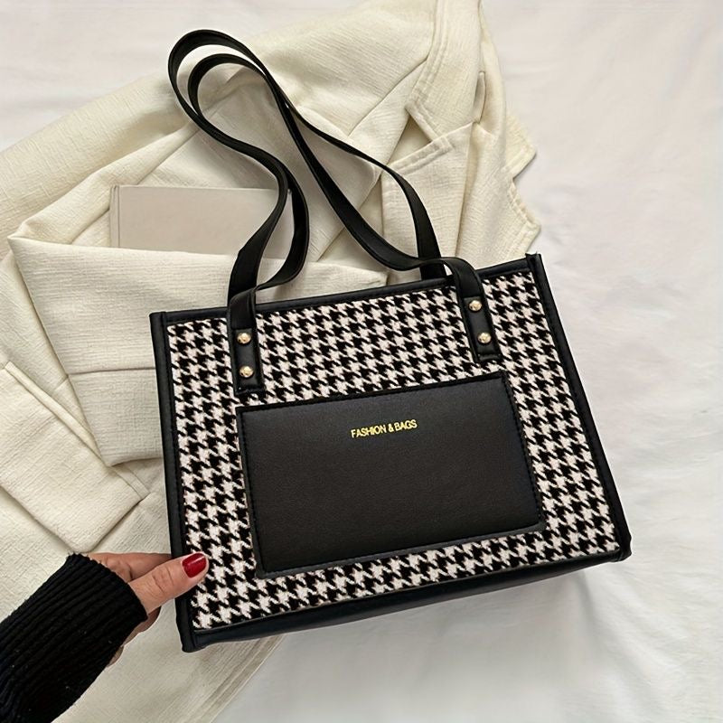 Classic Houndstooth Pattern Square Shoulder bag