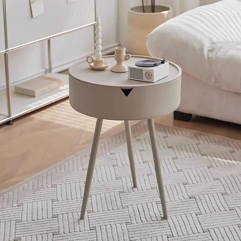 Modern Nightstand, Bedroom Side Table with Hidden Storage