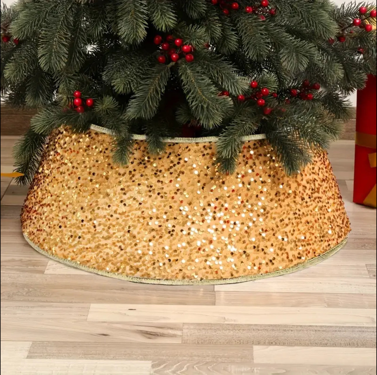 Creative Printed Sequins Stereoscopic Tree Bottom Decoration Tree Skirt