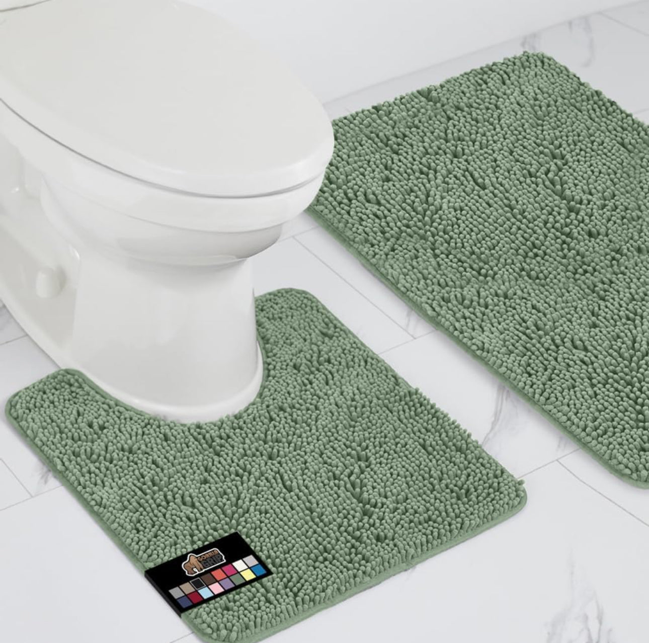 2pc Chenille microfiber bathroom mat sets
