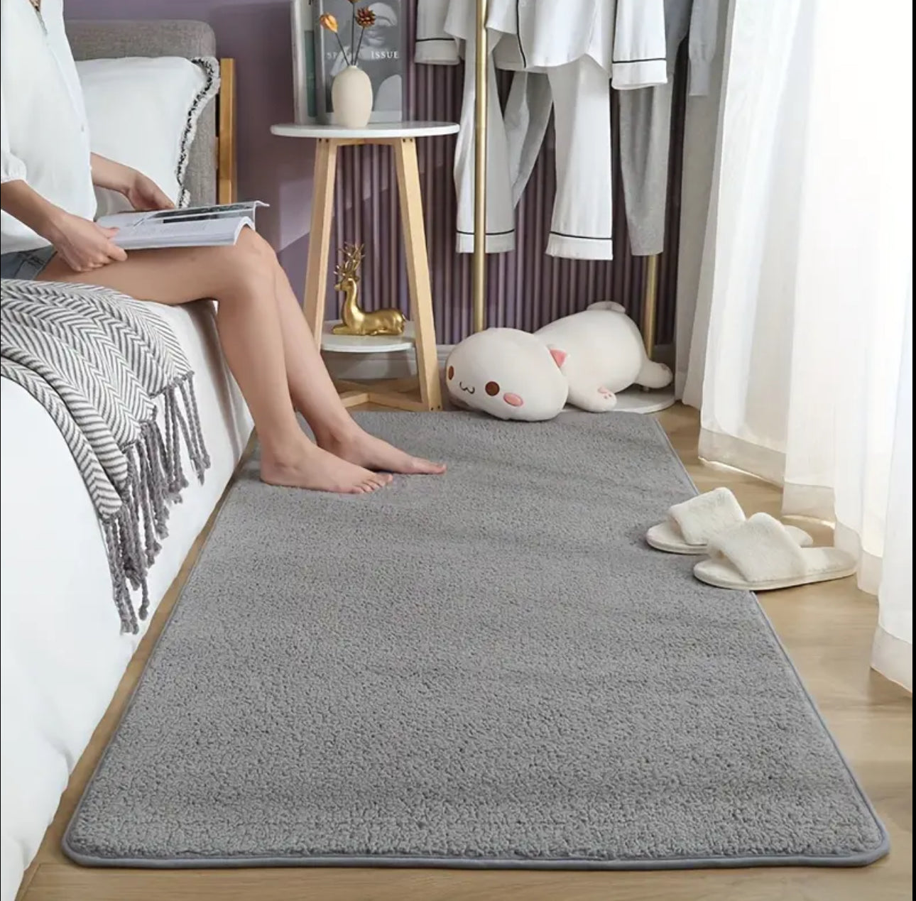 Non Slip Absorbent bedside mat Soft luxurious bedside rug