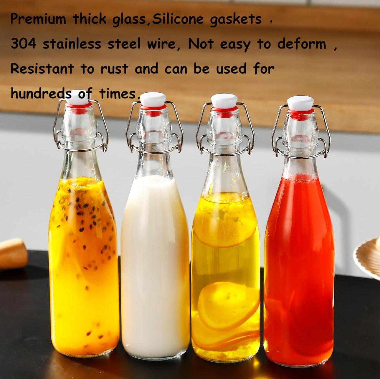 Swing top glass bottles