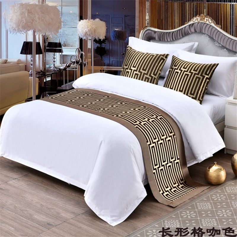 Premium High quality European Style Bed Runner Embroidered Bedding Bed runner set