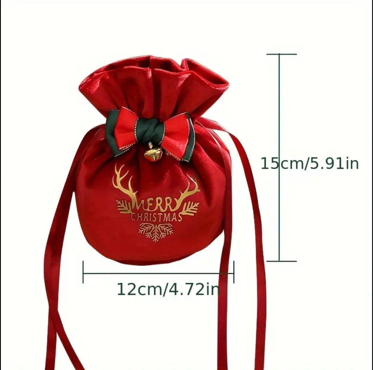 Christmas velvet candy / Gift Drawstring bag