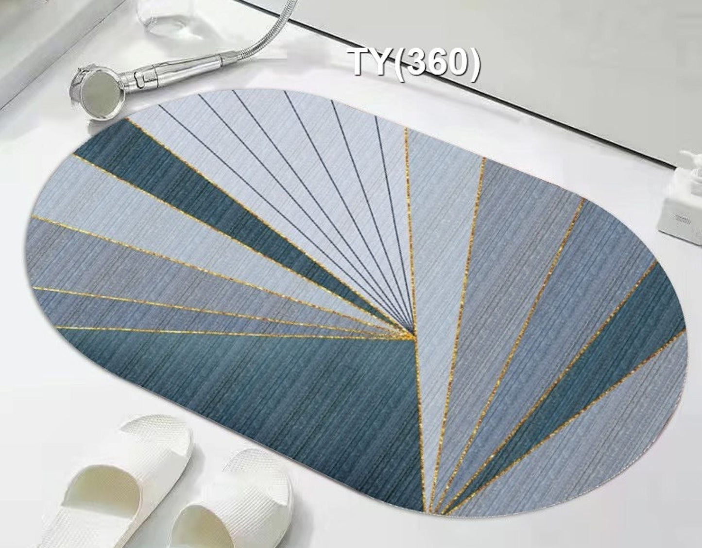 Super Absorbent oval rubber Mat,Slip-resistant Bath Room Mat