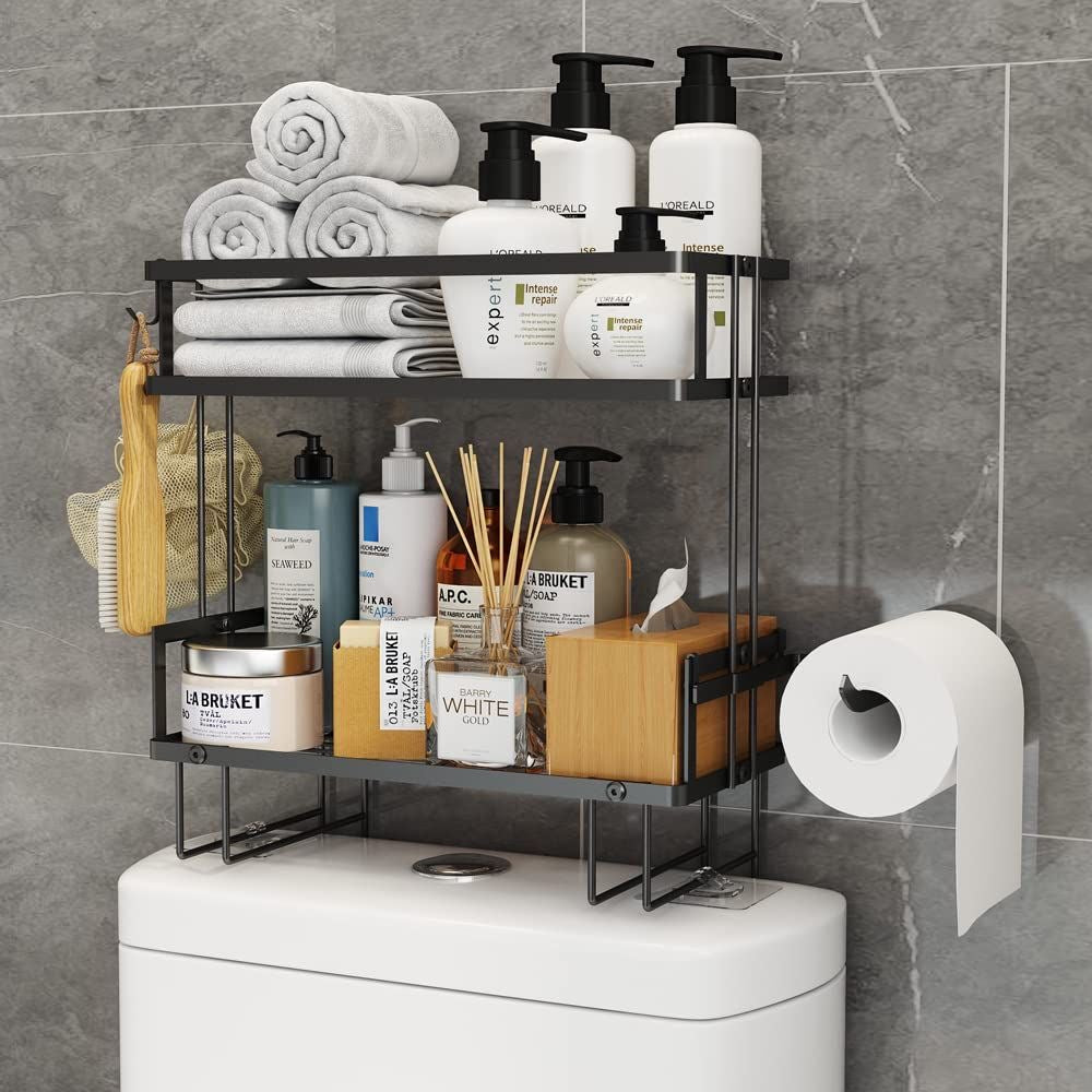 Double Layer Bathroom/ Toilet Racks With Tissue Holder