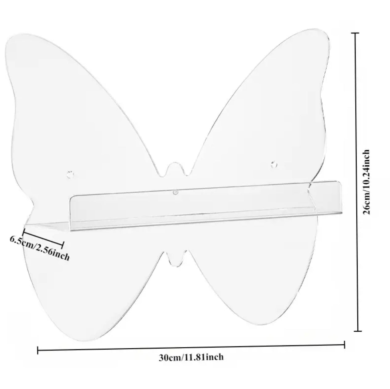 Acrylic Butterfly design Floating Bathroom Shelve