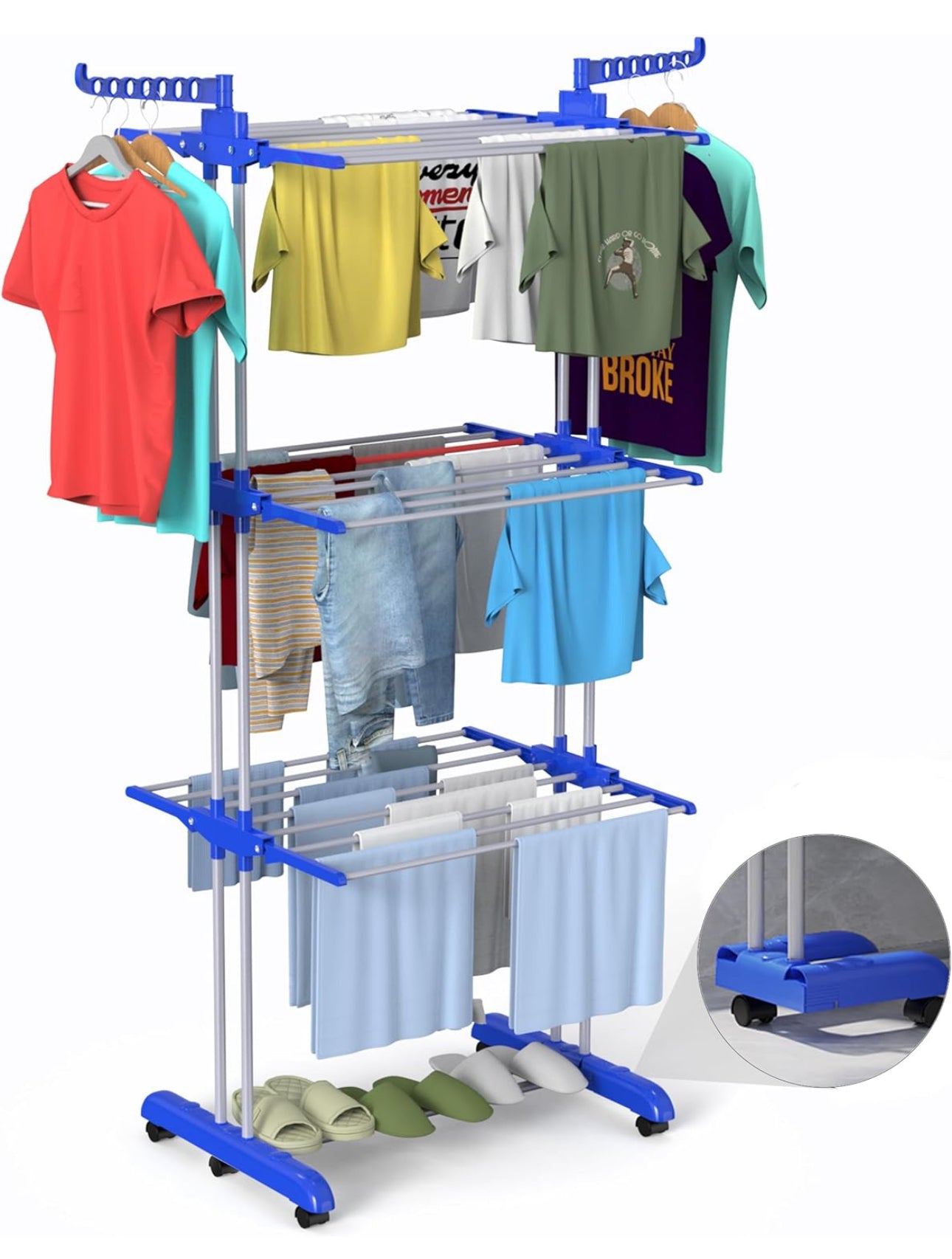 3 Layer Portable / Movable Cloth Drying Rack
