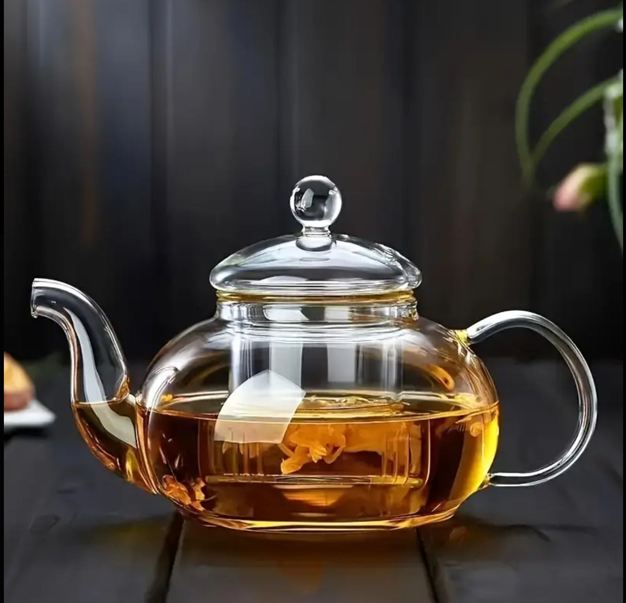 Heat resistant glass tea pot