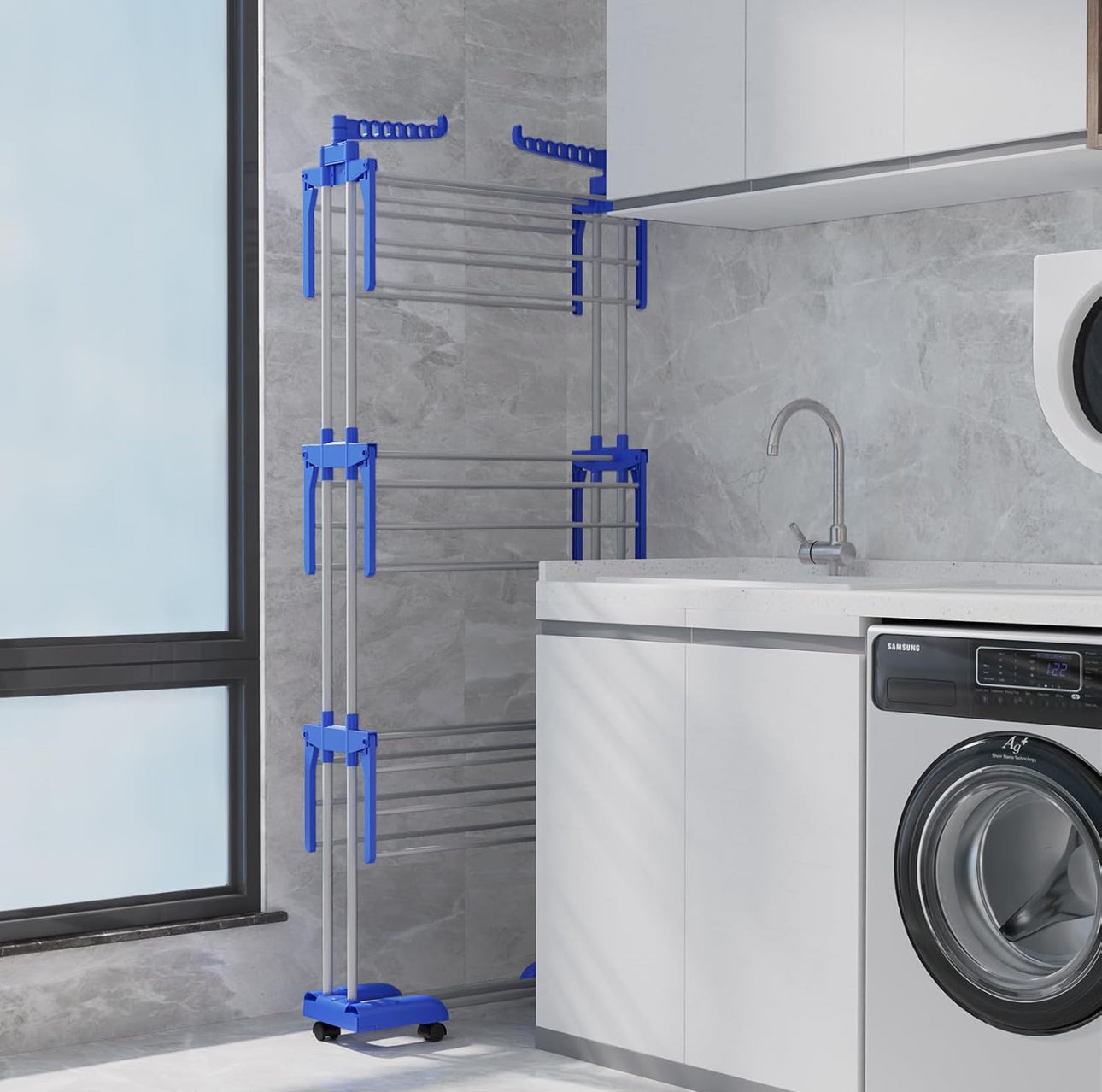 3 Layer Portable / Movable Cloth Drying Rack