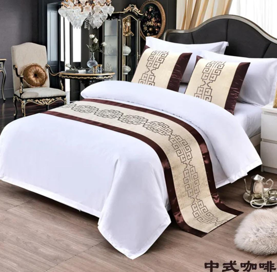 Premium High quality European Style Bed Runner Embroidered Bedding Bed runner set