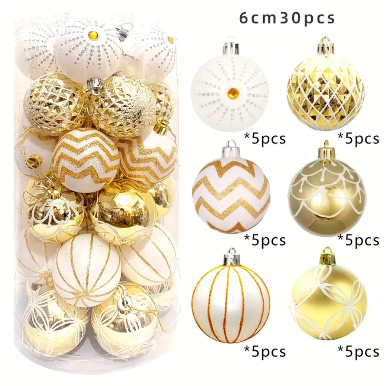 30pcs Christmas Ball Christmas Hanging Pendants Xmas Round Balls Ornaments