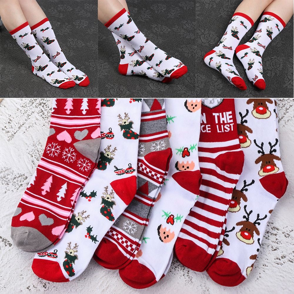 Unisex Cotton Knit Xmas Socks Christmas Socks Man Woman Lady Santa Stockings Santa Claus