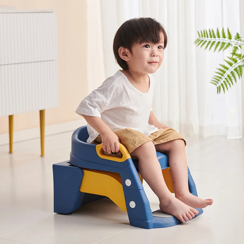 2-in-1 toilet trainer seat with a ladder and potty