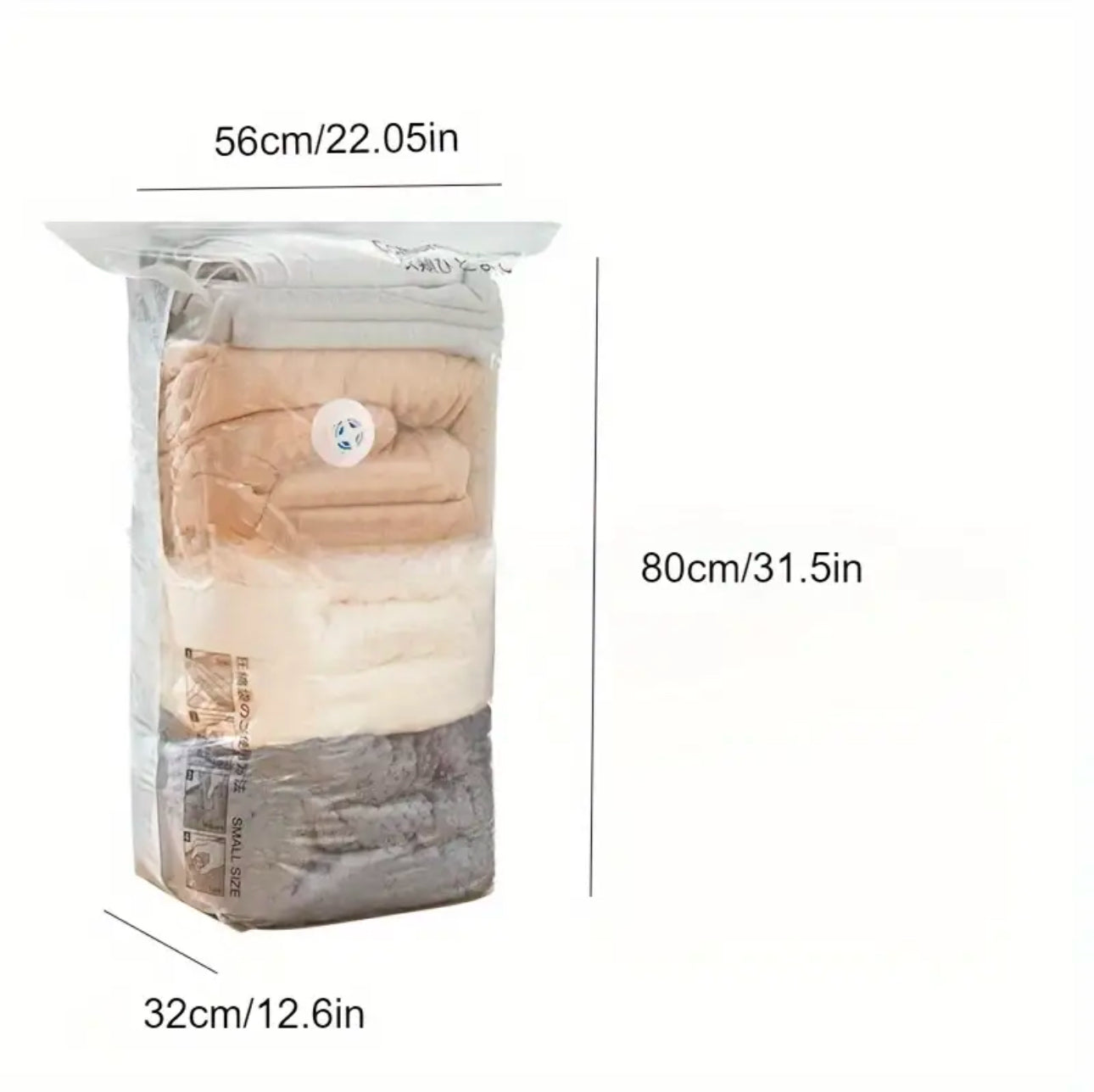 5pcs set No Pump Needed Vacuum Storage Bags