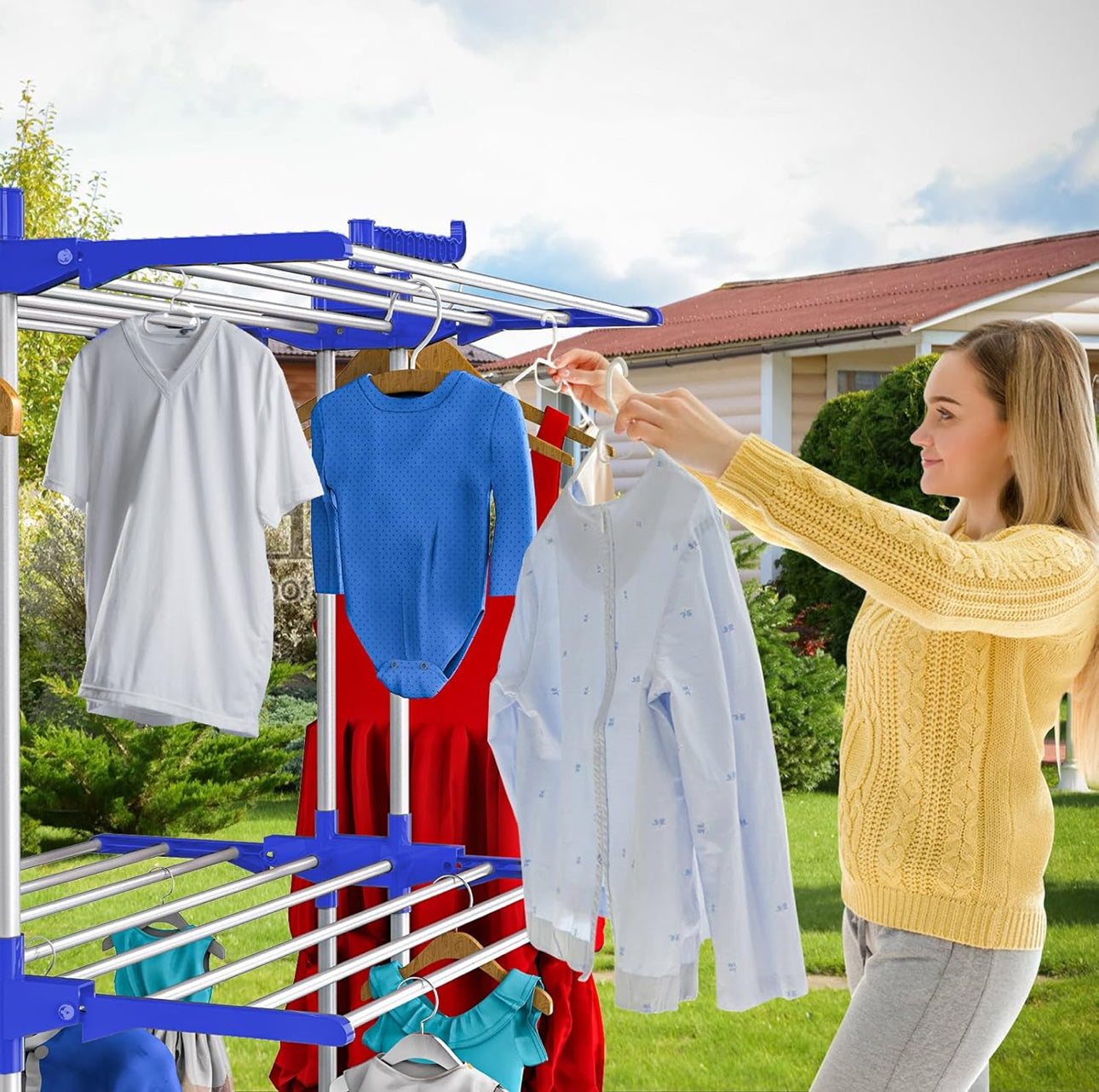 3 Layer Portable / Movable Cloth Drying Rack