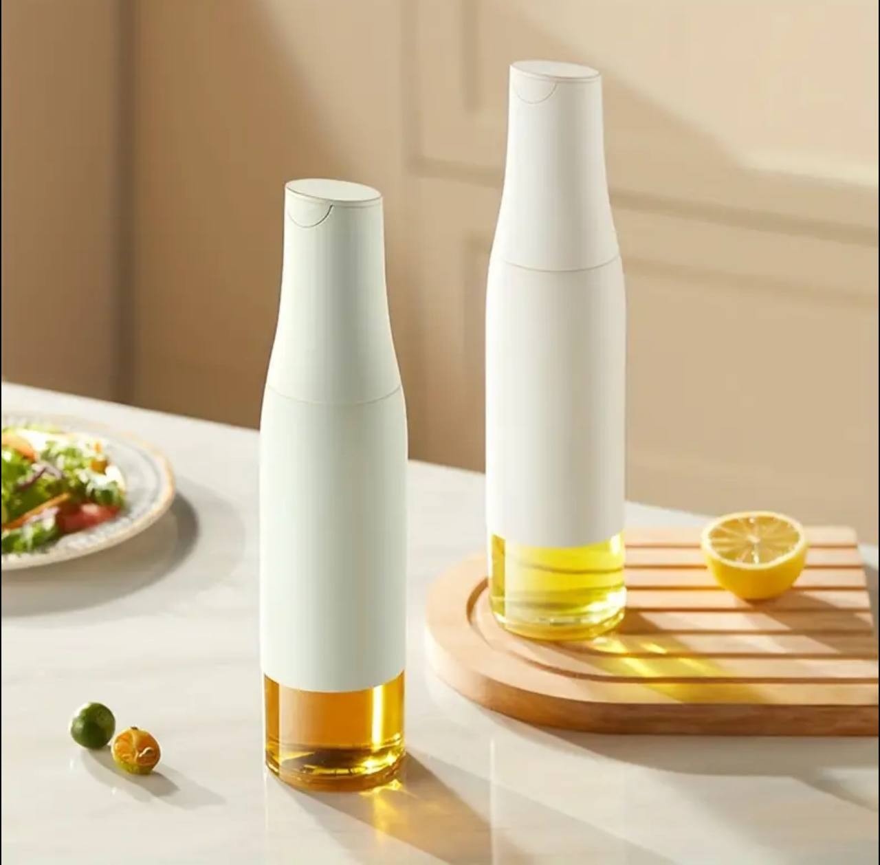 Glass Oil Bottle Automatic Opening And Closing Olive Oil Condiment container