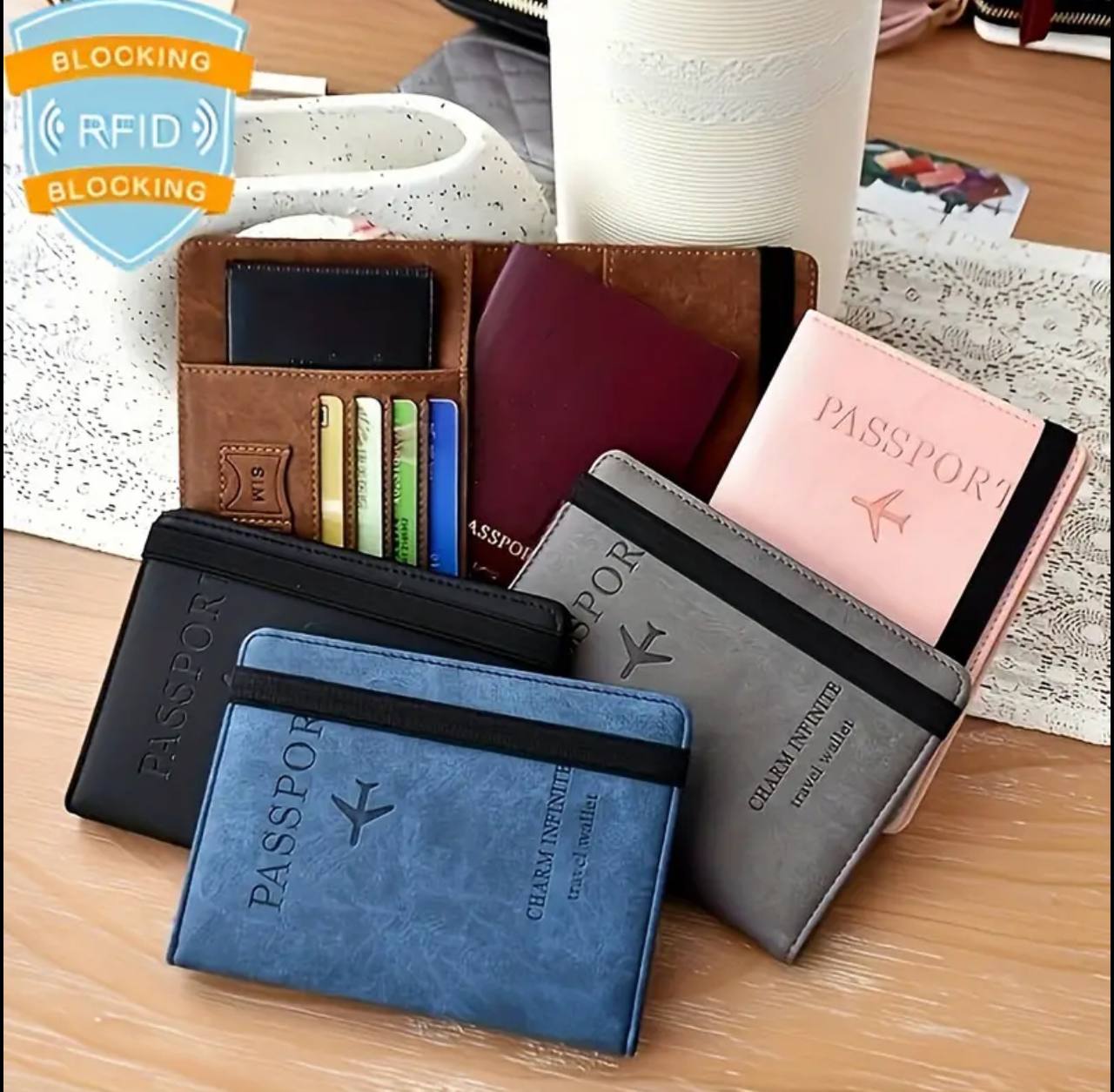 Passport Holder,Passport Cover with RFID Blocker Plus Suitcase Tag
