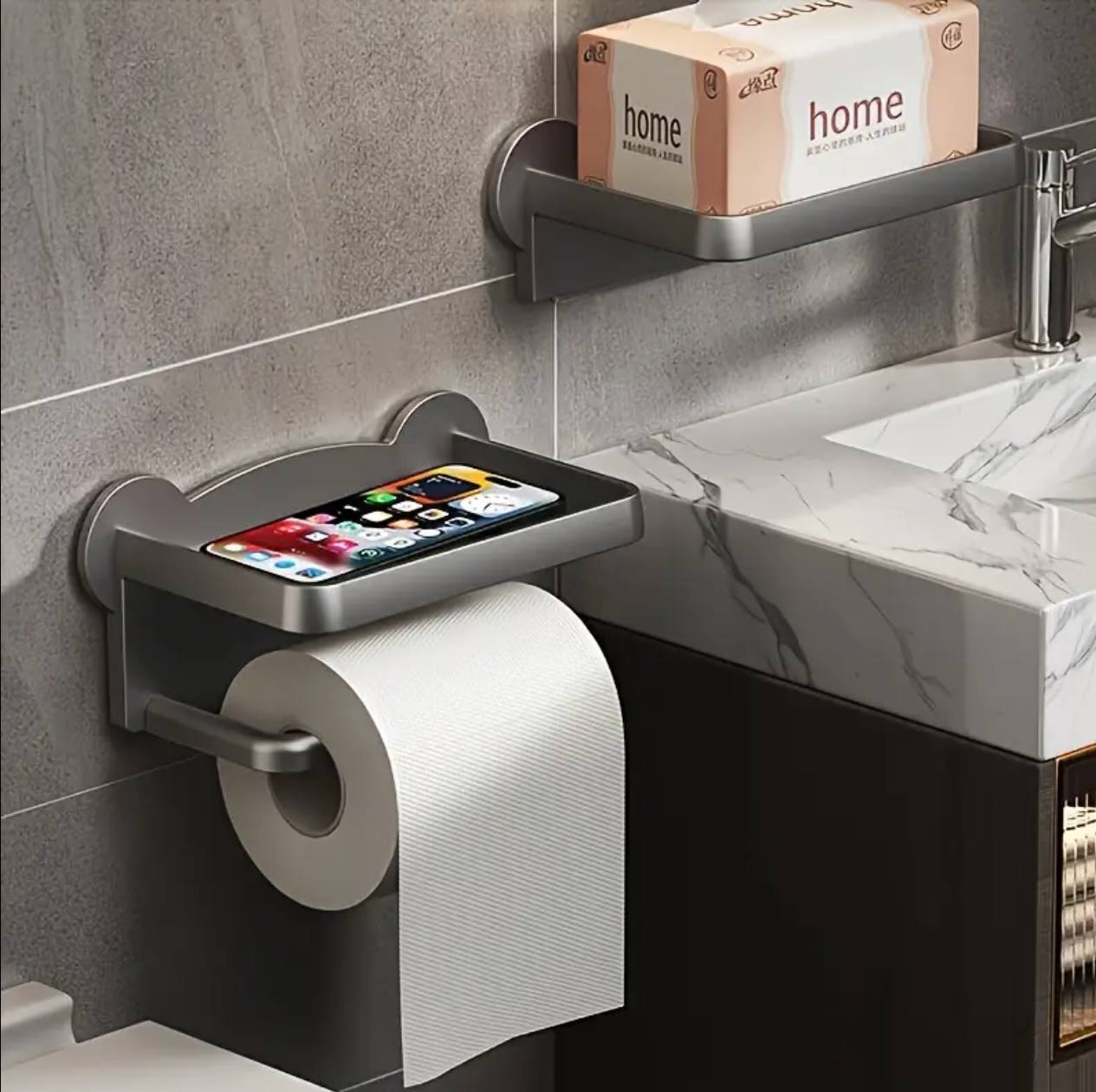 Punch Free Wall Mounted Tissue / storage Rack