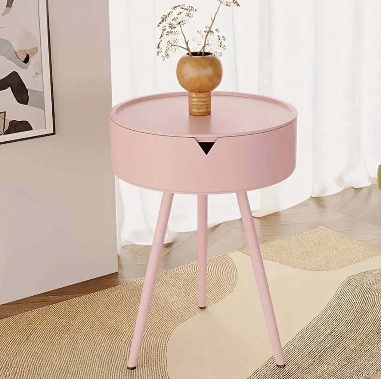 Modern Nightstand, Bedroom Side Table with Hidden Storage