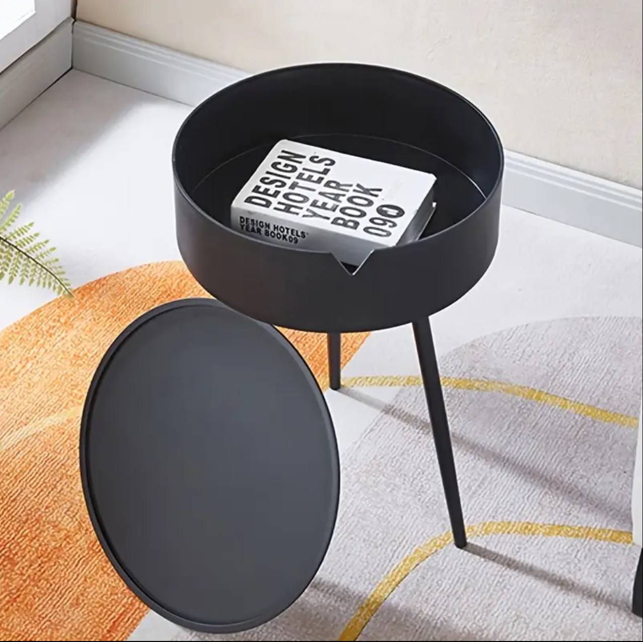Modern Nightstand, Bedroom Side Table with Hidden Storage
