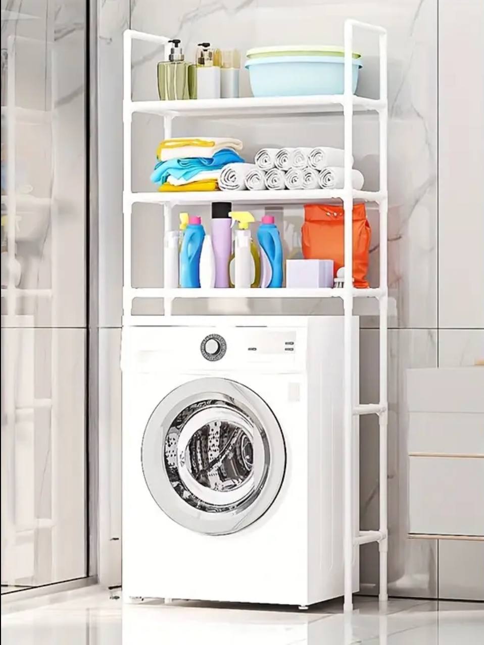 Over The Toilet Storage 3-Tier Over the washing machine stand Space Saver Organizer Rack Stable Freestanding