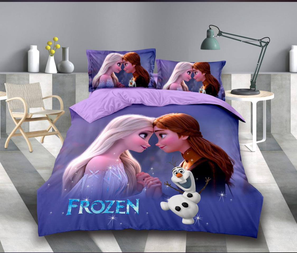 Cartoon themed duvet 1 bedsheet 1 pillowcase