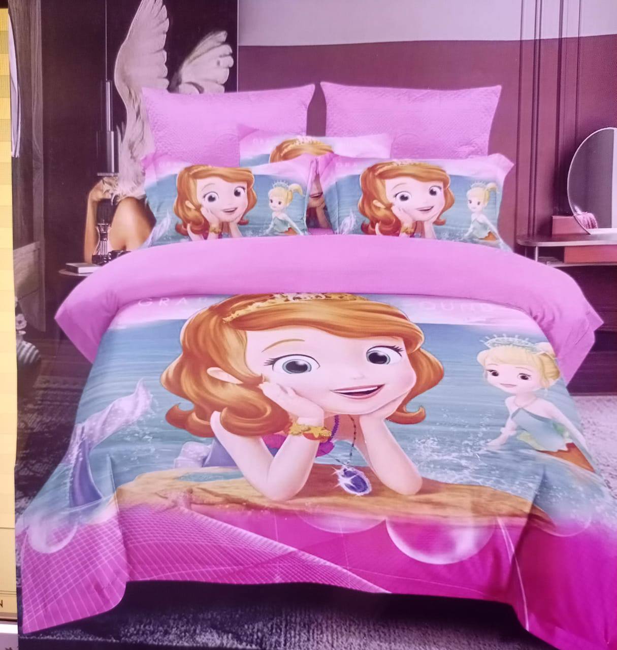 Cartoon themed duvet 1 bedsheet 1 pillowcase