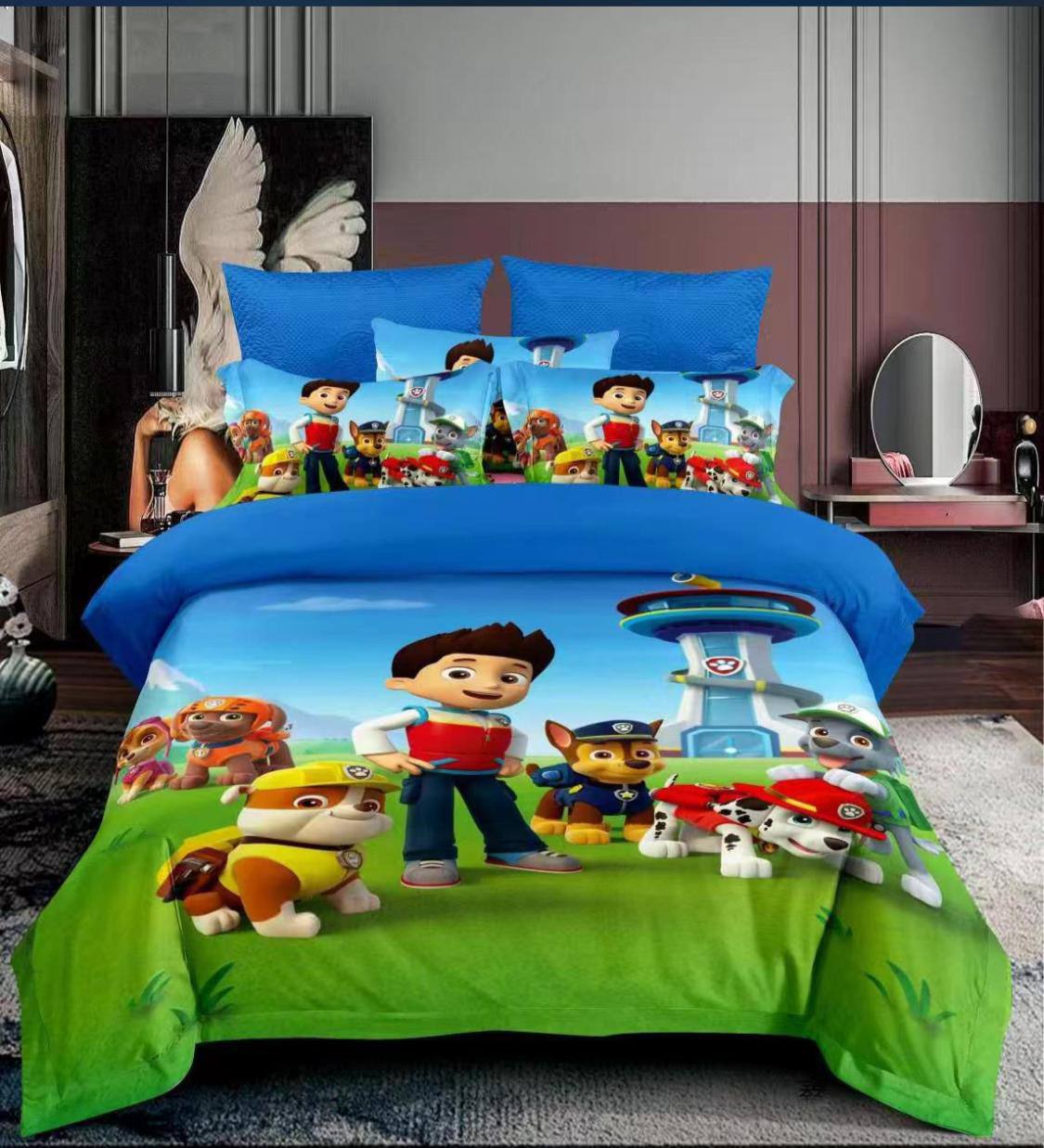 Cartoon themed duvet 1 bedsheet 1 pillowcase