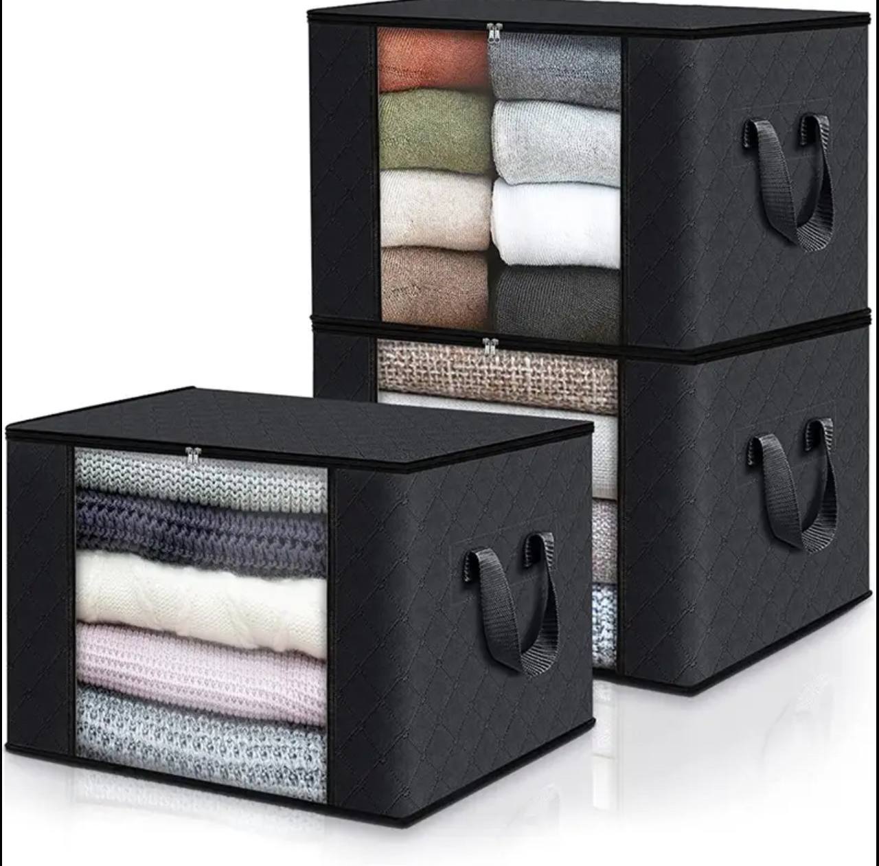Large Capacity Clothes Duvet Storage Bag Organizer with Reinforced Handle Thick Fabric