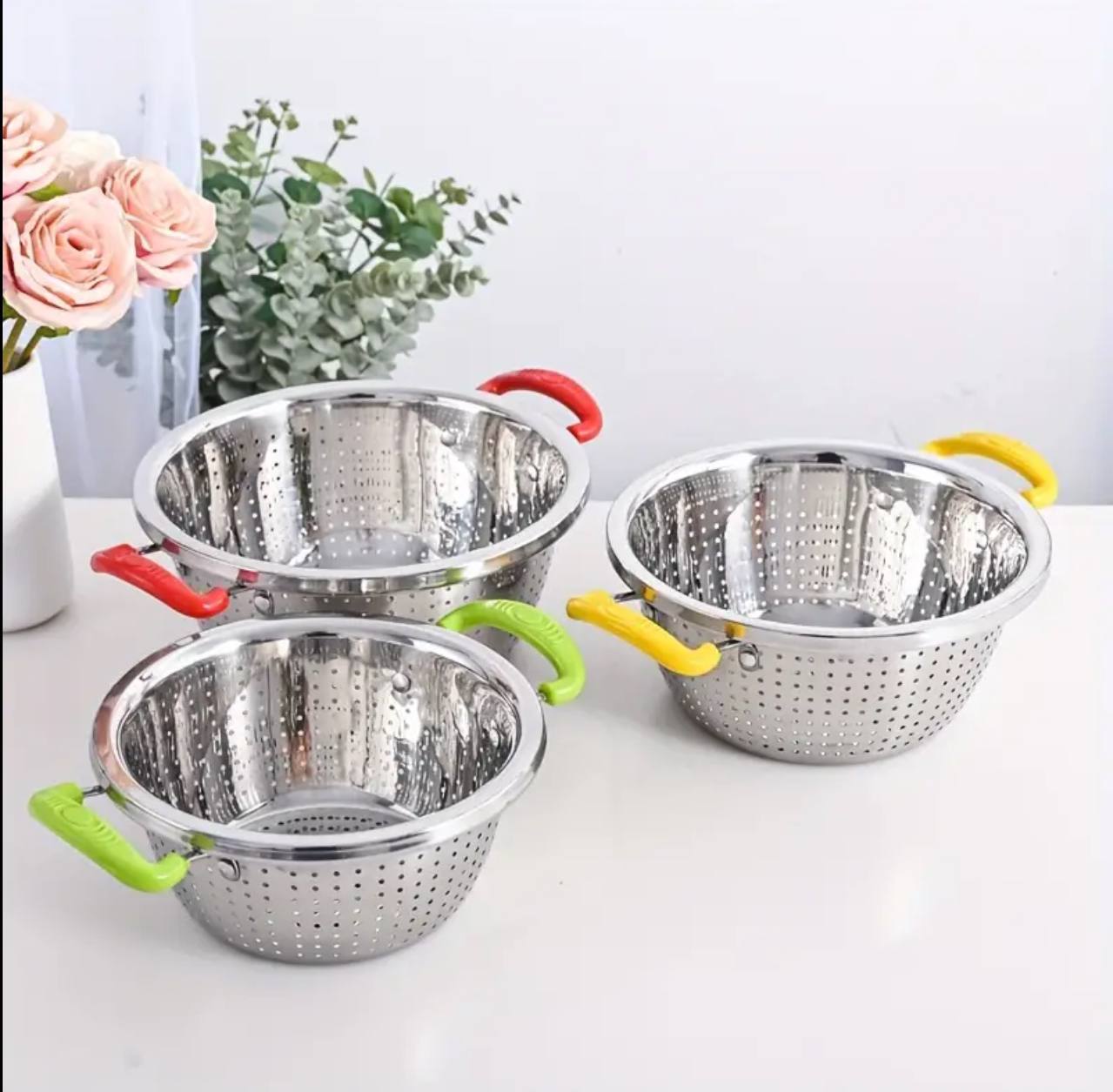 32cm with handles drainer/Rice strainer,fruits drainer