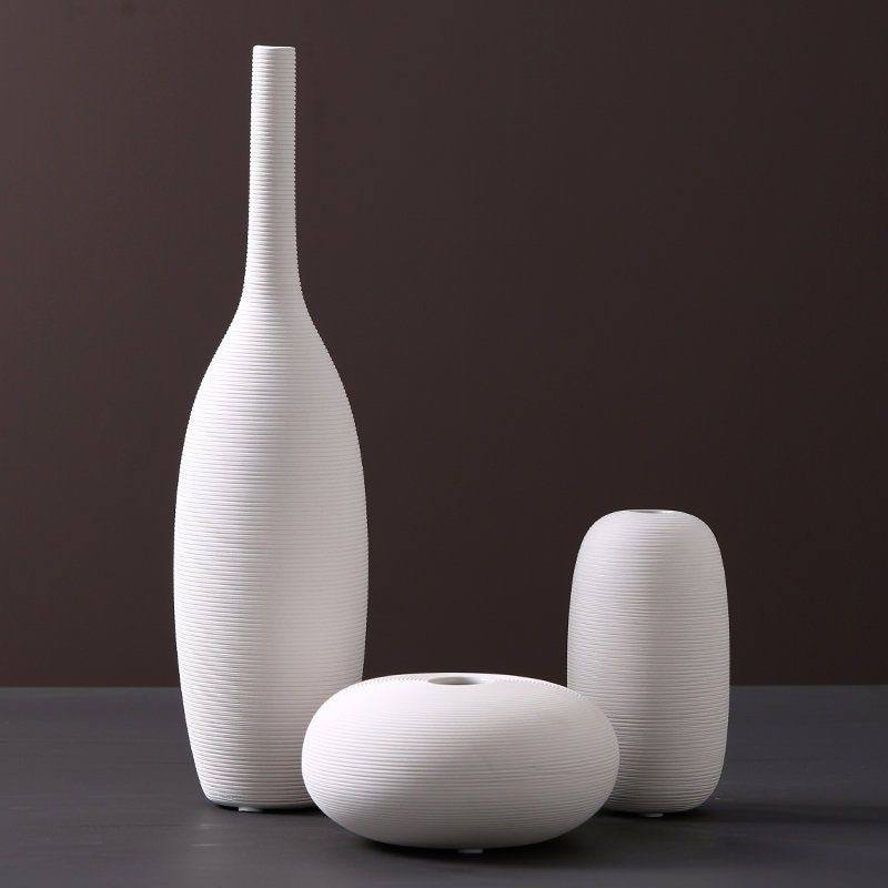 Modern ceramic 3 in 1 modern home decor vase set