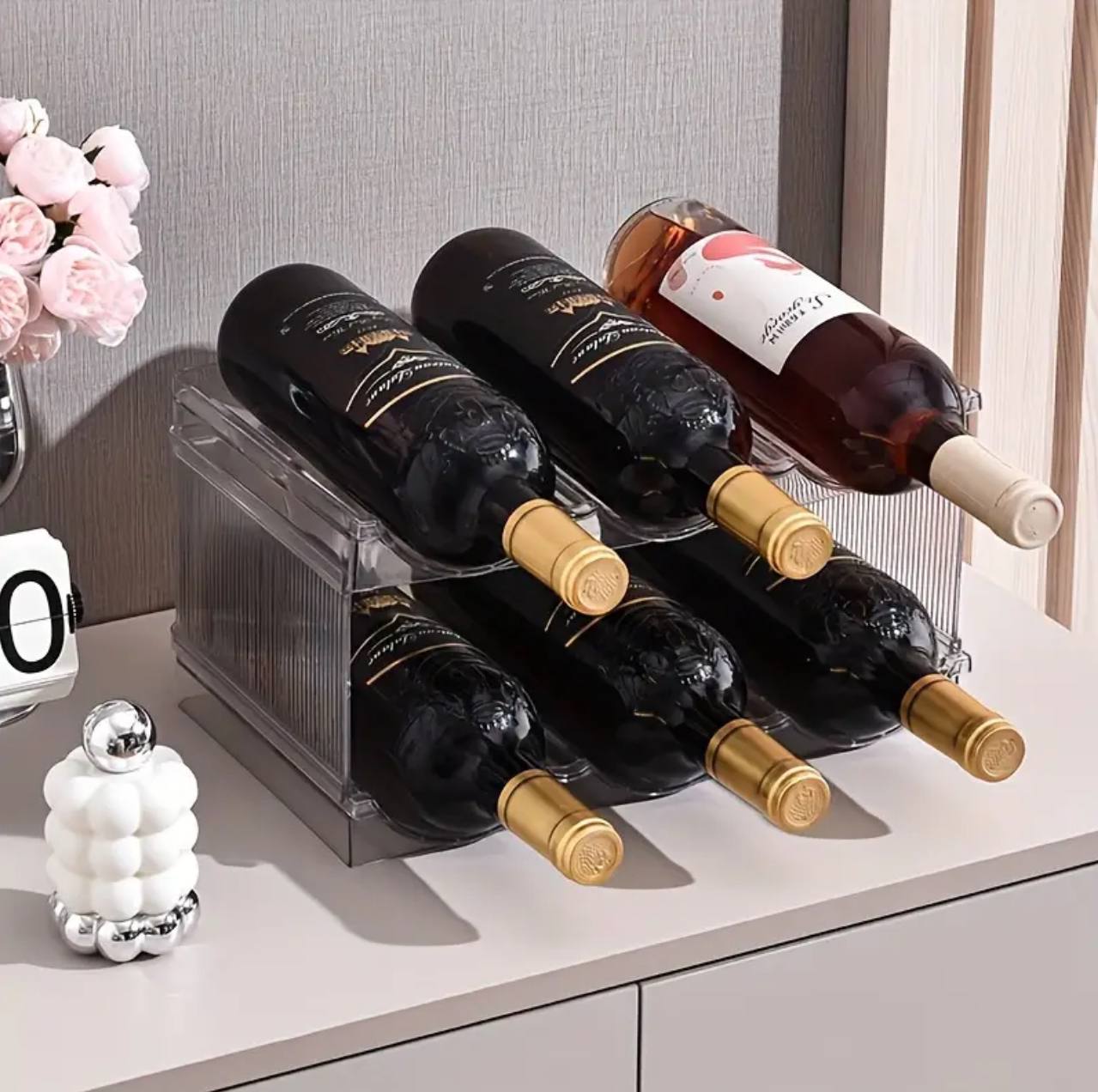 Triple Stackable Wine Bottle Rack Glass Holder / Bottle Holder*