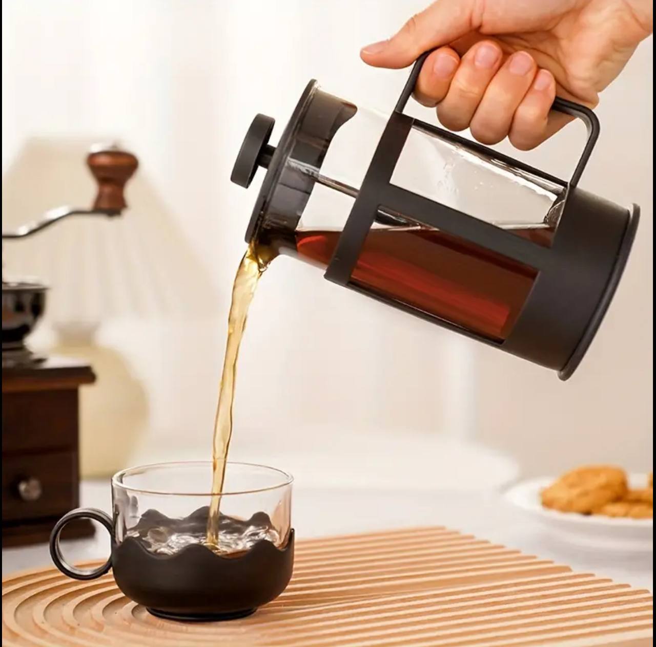 Coffee Tea Maker French coffee Press Plunger Machine with 3-level filtration system
