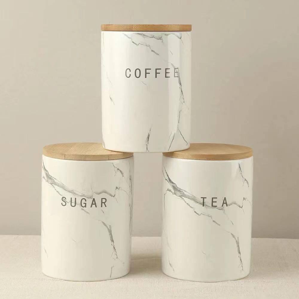 3pcs Airtight Canisters Set with Bamboo Lid